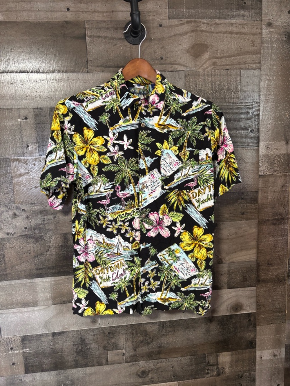 Campia Tropical Floral Short-Sleeve Button-Down Shirt - Florida Beaches Medium